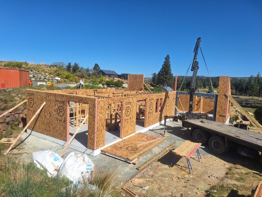 Frames of SIP panels going up