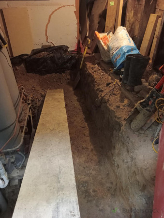 Mid-way through the dirt clearance