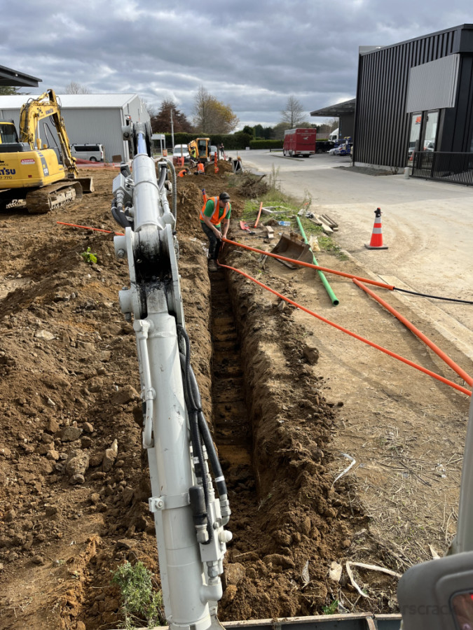 Installing underground power cables with Will (Amplify Electrical) for a new warehouse in Cambridge.