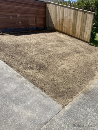 front lawn with new seed