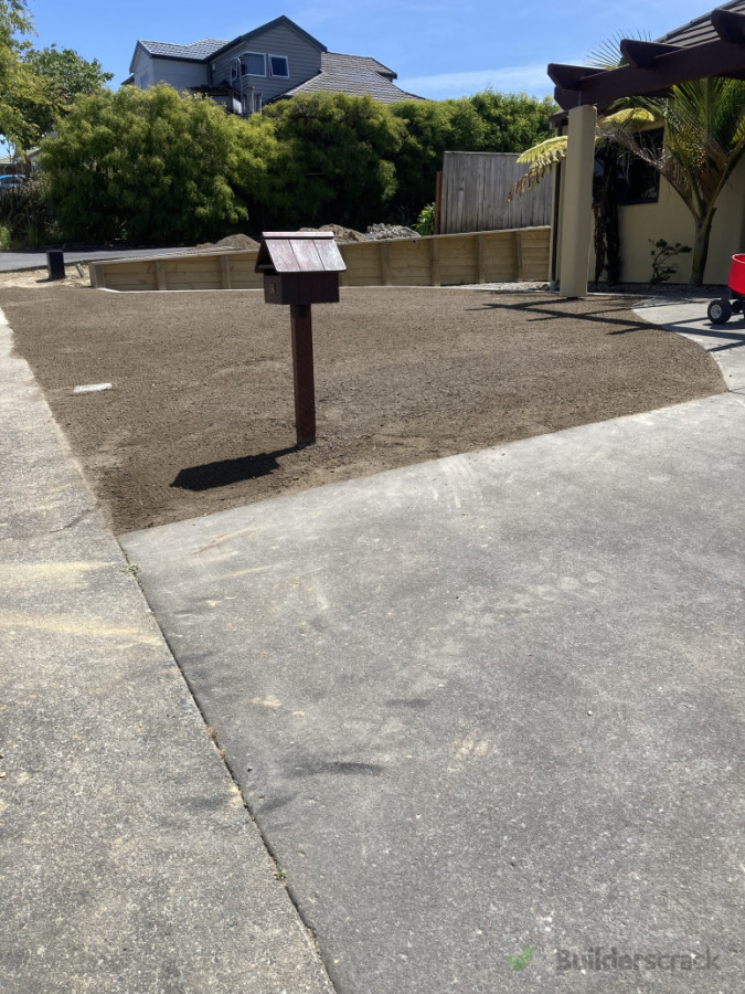 front lawn with new seed