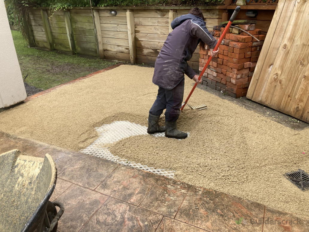 crushed lime raked out