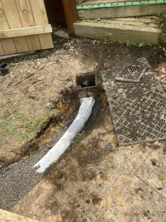 drain coil connected to silt trap