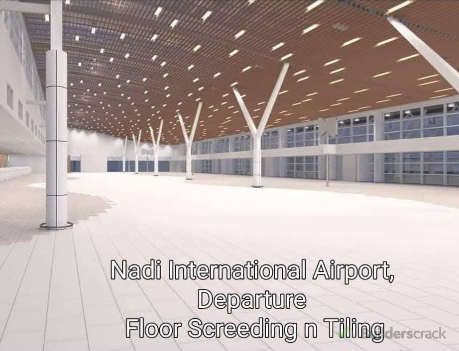 One of our biggest projects was Tiling 22,000 sq meters of Fiji International Airport with Screeding and Waterproofing💯  #fijiislands #construction #tiling #Fiji
