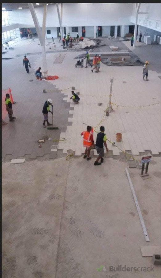 One of our biggest projects was Tiling 22,000 sq meters of Fiji International Airport with Screeding and Waterproofing💯  #fijiislands #construction #tiling #Fiji
