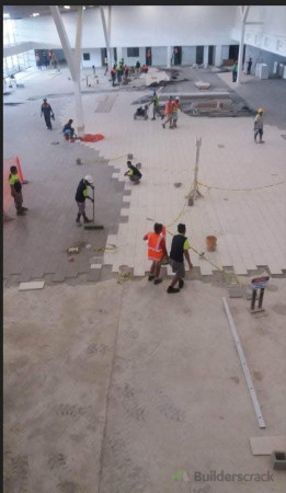 One of our biggest projects was Tiling 22,000 sq meters of Fiji International Airport with Screeding and Waterproofing💯  #fijiislands #construction #tiling #Fiji