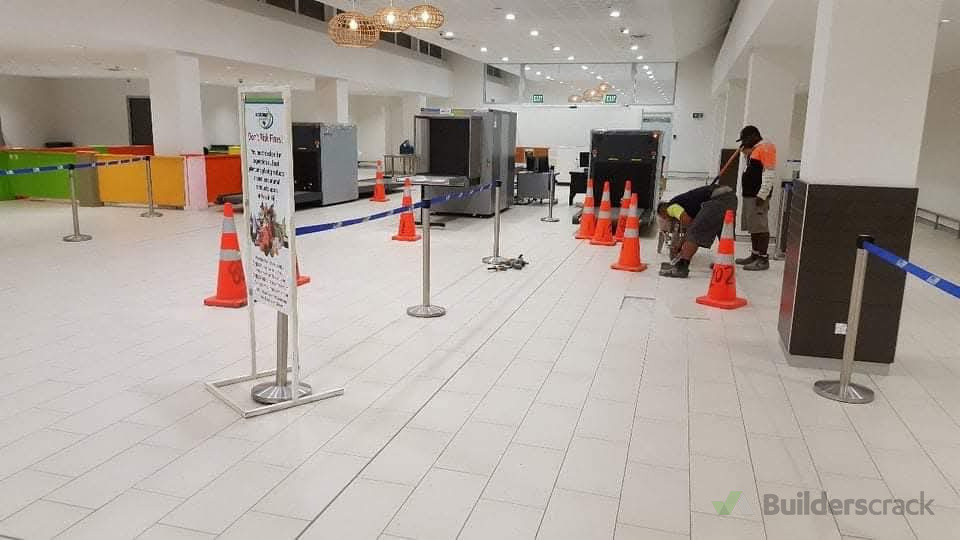 One of our biggest projects was Tiling 22,000 sq meters of Fiji International Airport with Screeding and Waterproofing💯  #fijiislands #construction #tiling #Fiji