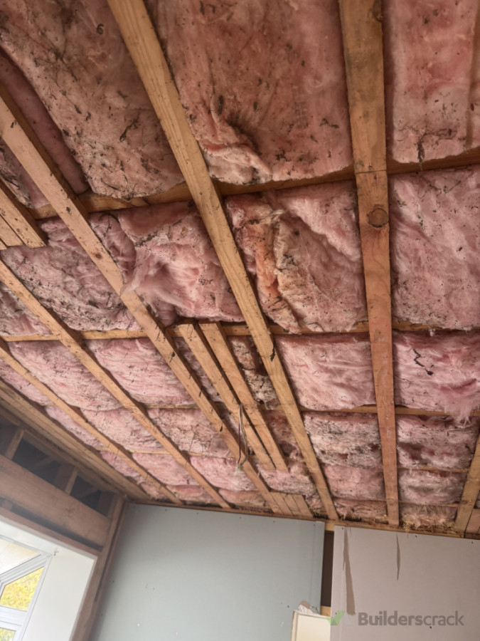 Ceiling insulation and cover with gib board
