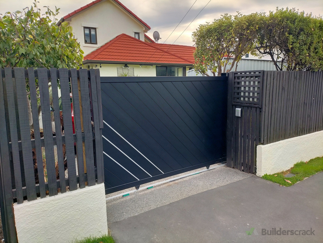 Build front fence and install sliding gate with full automation and security system