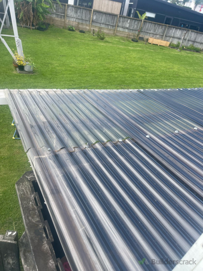 Damaged polycarbonate sheet