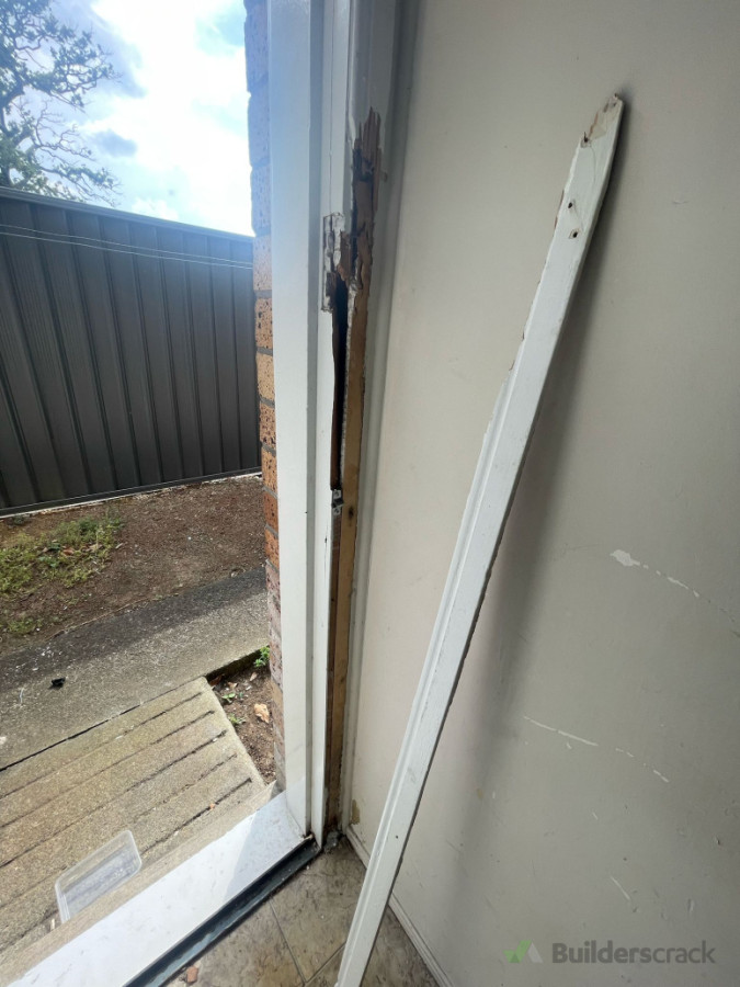 Damaged door frame