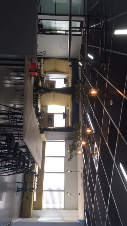 Pendant lighting in grid ceiling