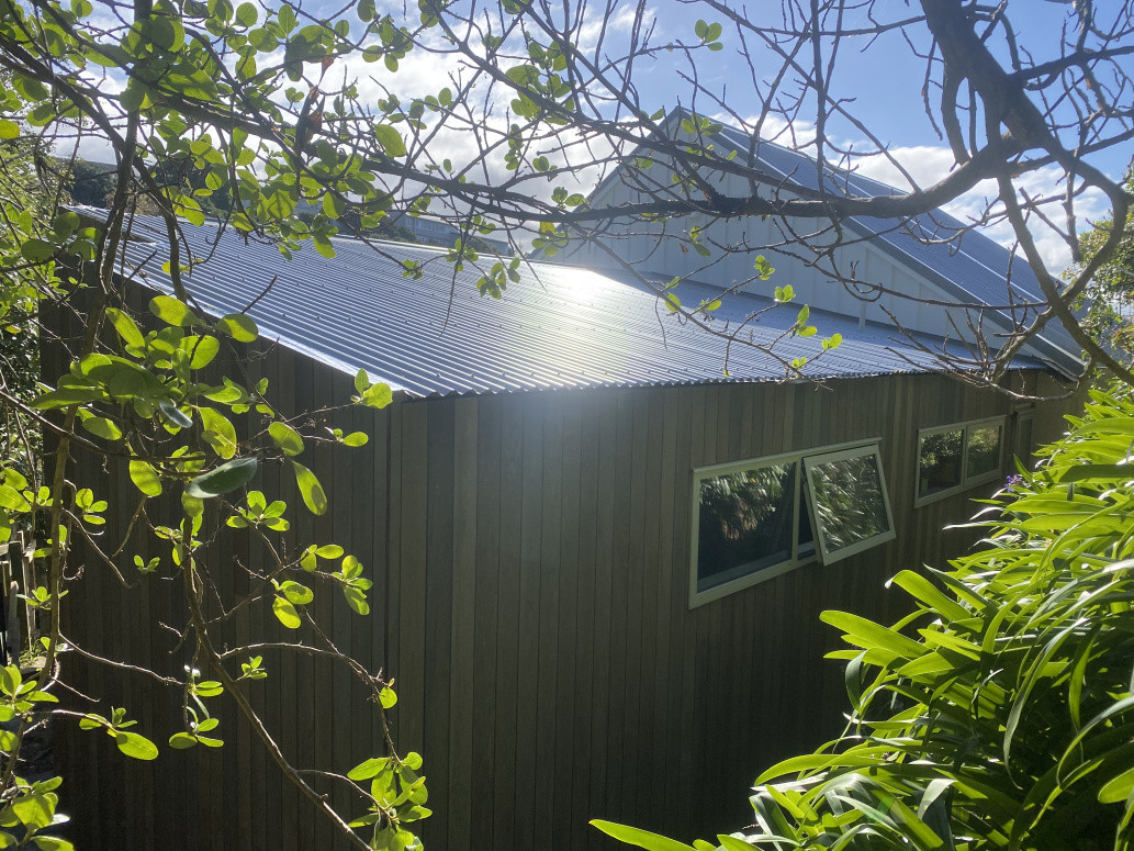 This is a large extension with cedar cladding