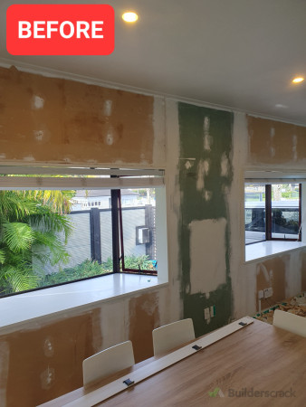 Wall paper stripped and pigmented sealer