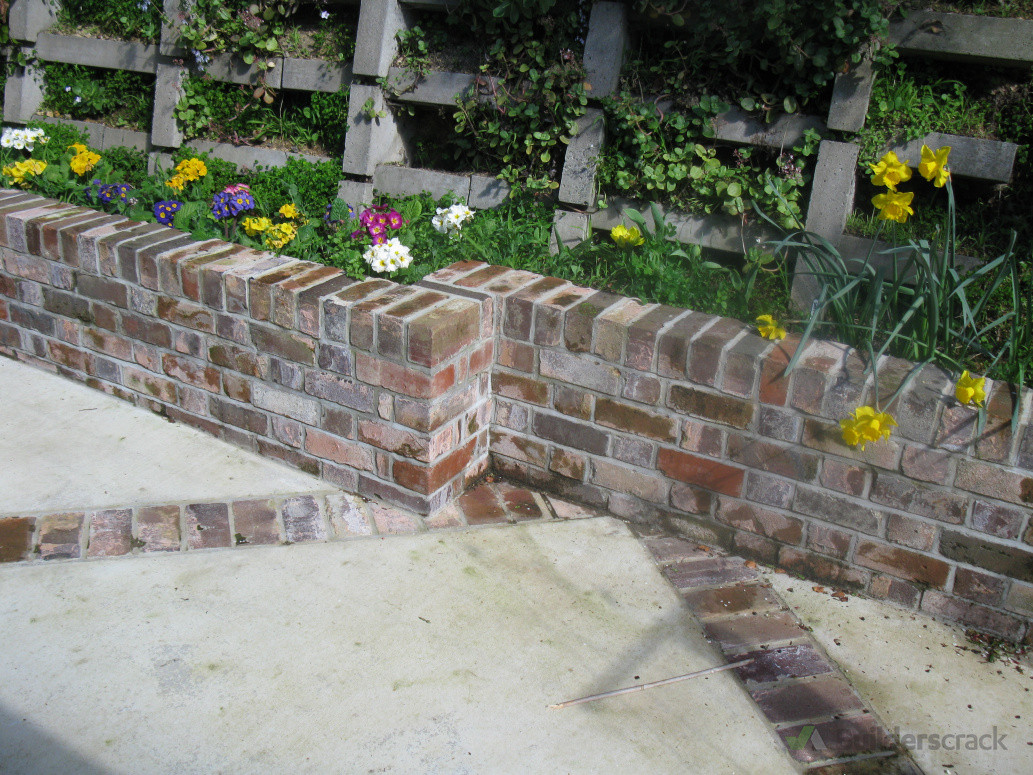 Decorative brick garden wall