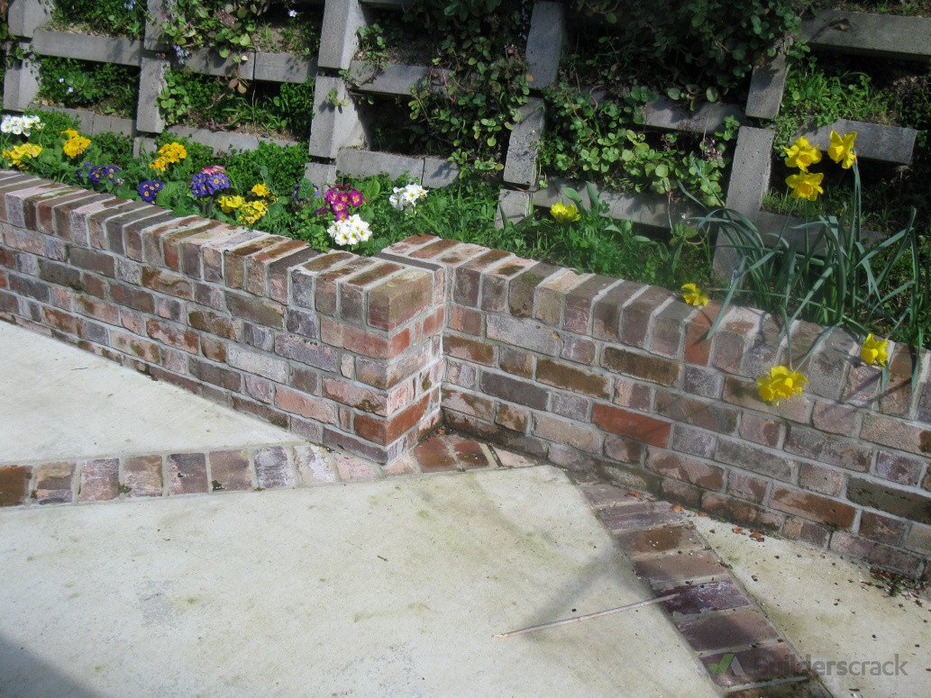 Decorative brick garden wall