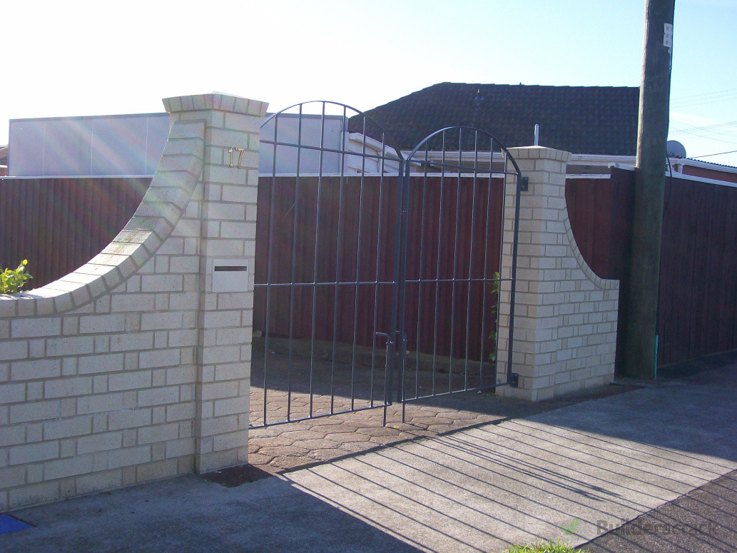 Driveway brick fence