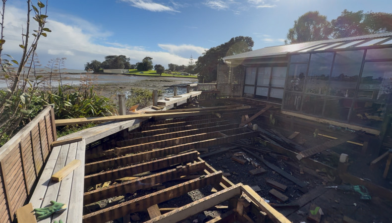 remove all the rotten joist and reframe whole structure