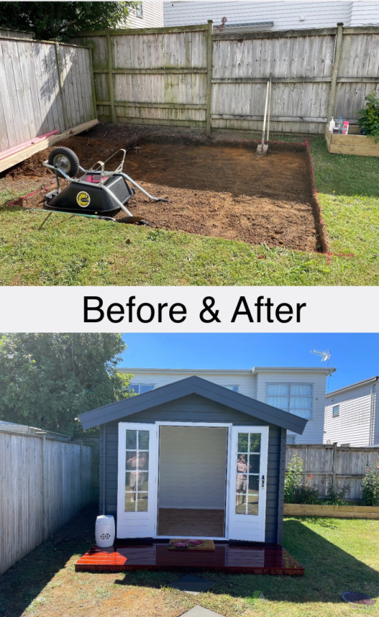 A start to finish project. Foundation  & sleep out build to paint and small porch addition.