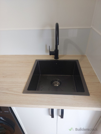 New Grey black sink with black tapware