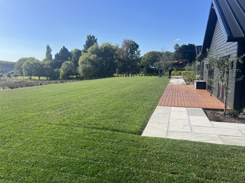 Lifestyle house lawn mowing