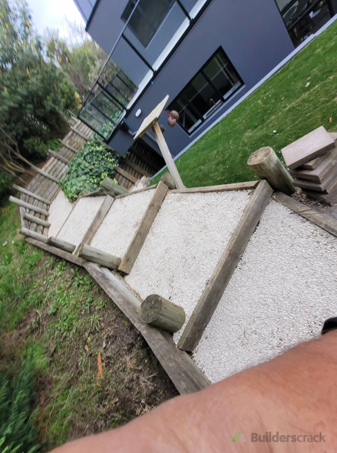 Steps made and filled with stones for hill sections