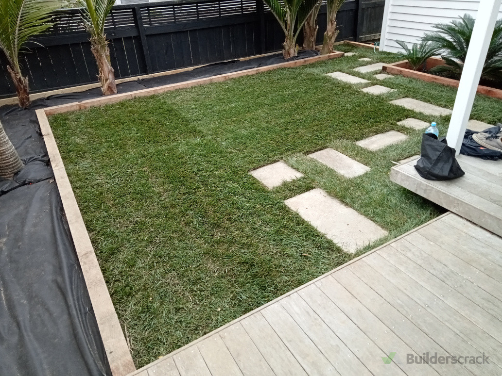 New garden border & lawn