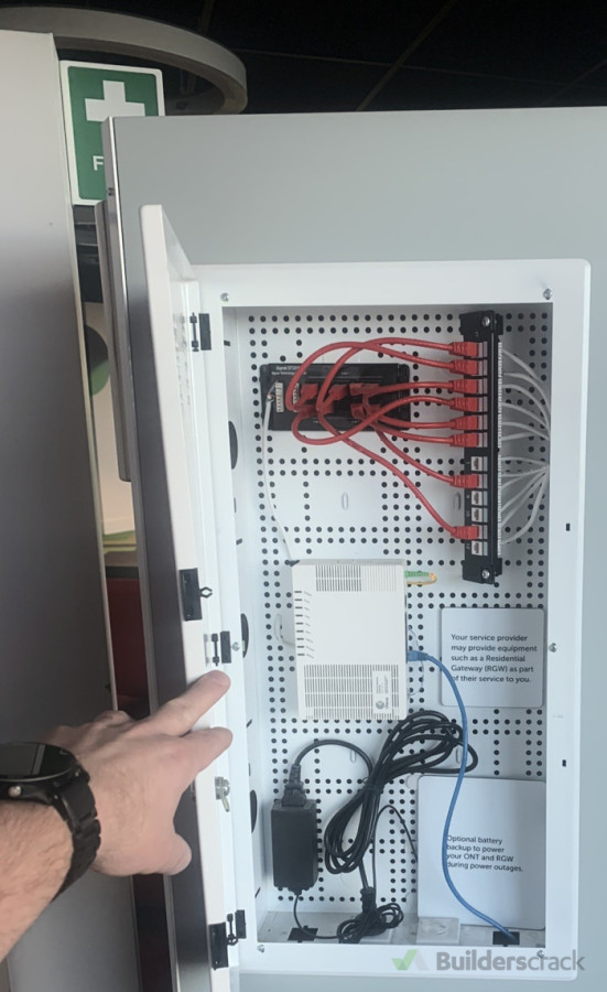 A precision-built telecommunications box designed for secure, organized data and automation equipment—durable, reliable, and ready for future upgrades.