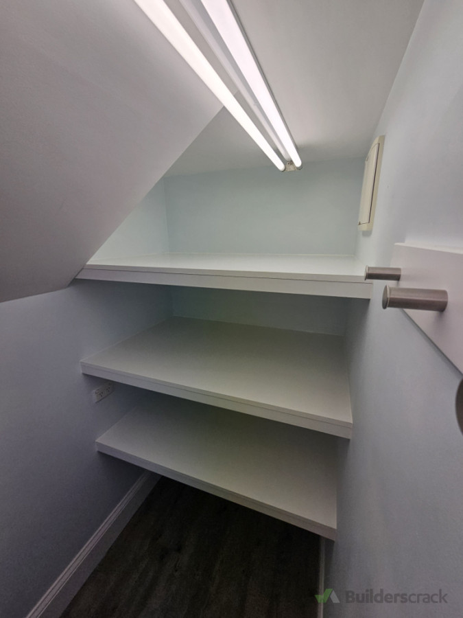 custom laundry shelf built onsite