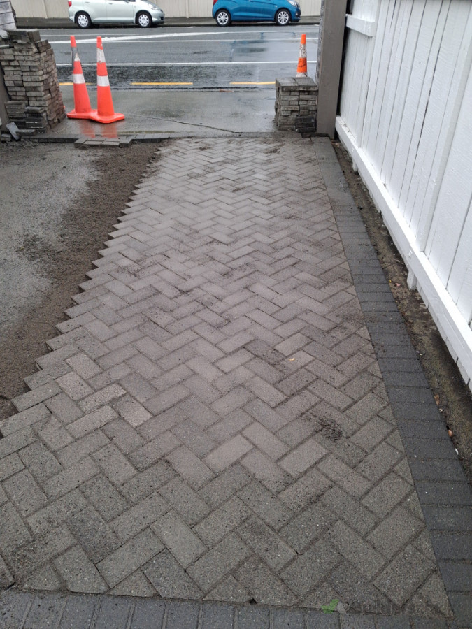 Paved entranceway, lift and relay half way. Lower Hutt