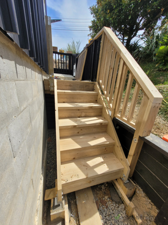 External deck access stairs