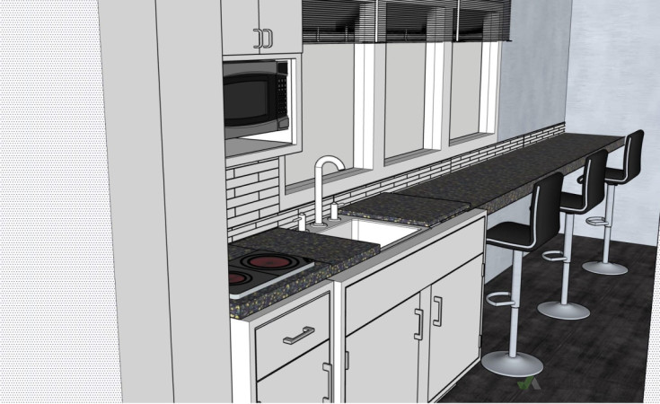 3D Sketch up entrance off bedroom