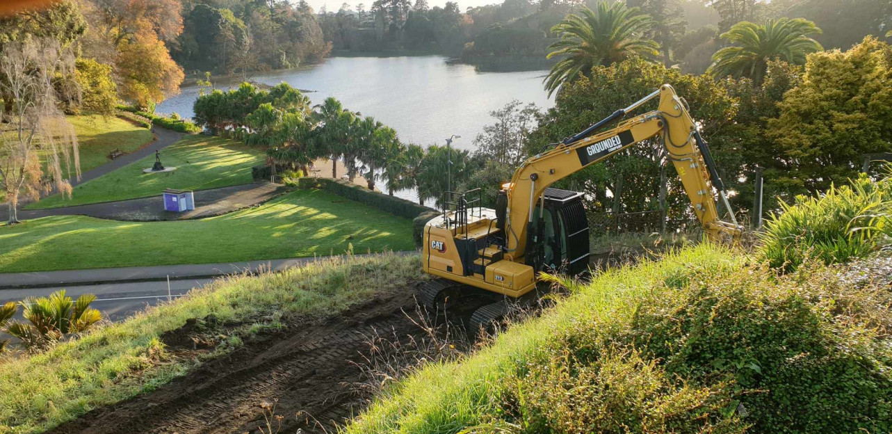 Excavating for new driveway