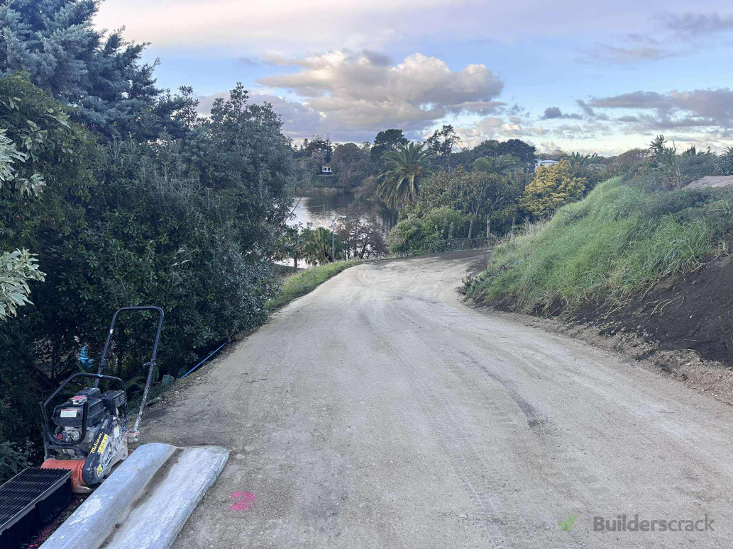 Prepared with shell rock and compacted