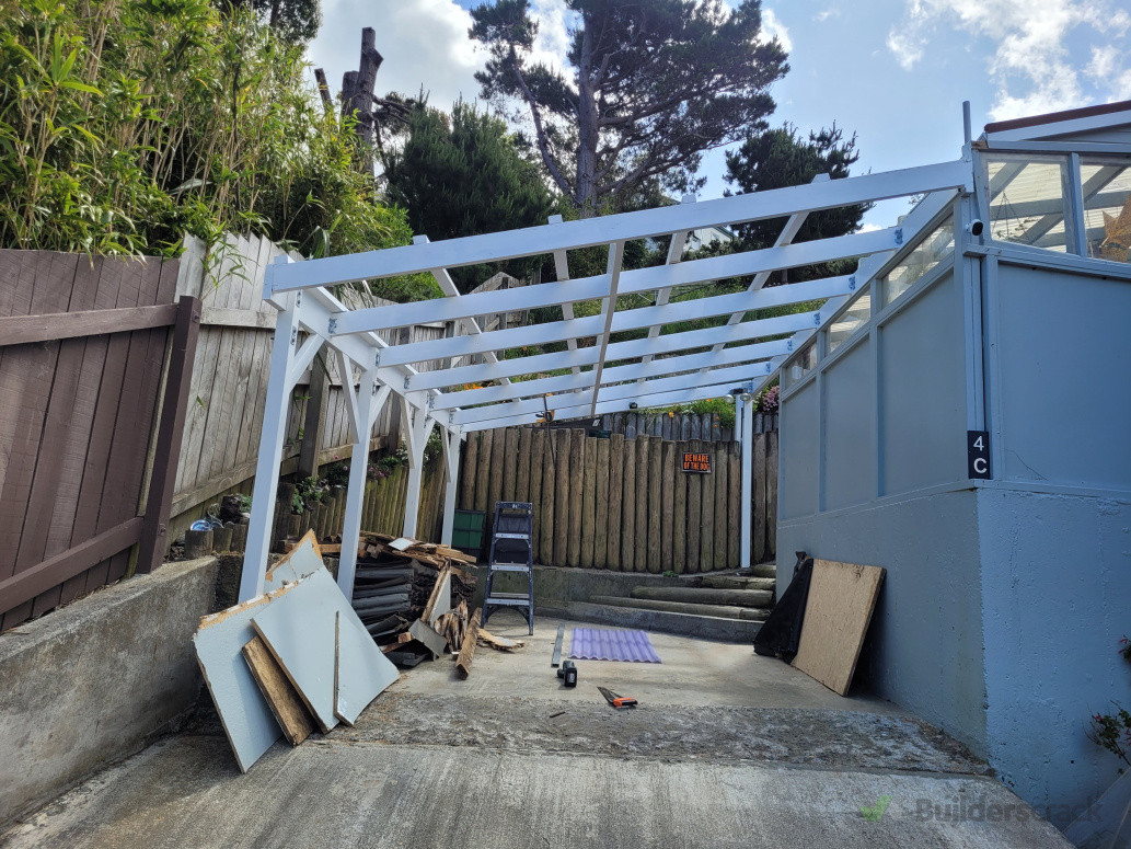 Strengthened framing, added hardware and replaced roof perlins