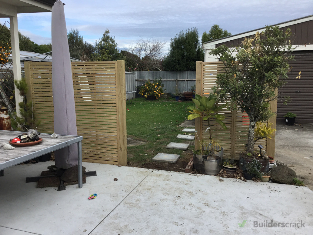 Privacy fence and concrete patio