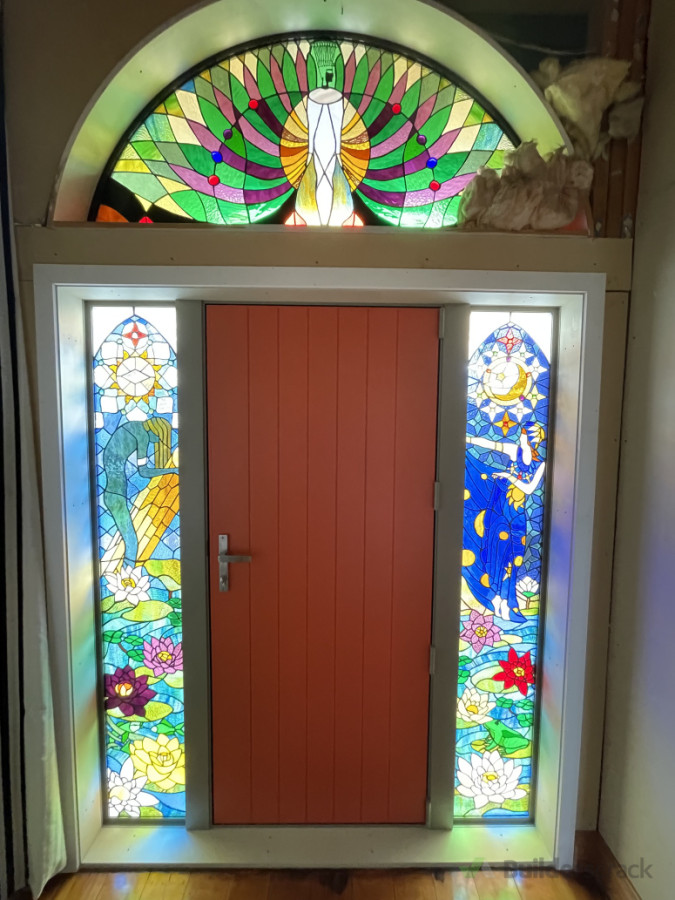 New entry door with customer existing glass