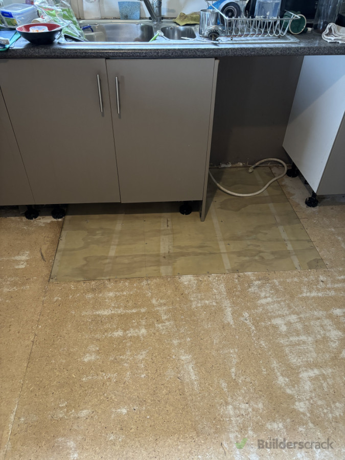 Rotten floor replacement in kitchen