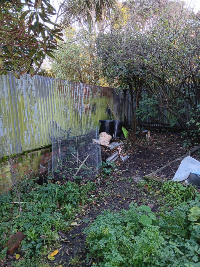 Composting area before improvements