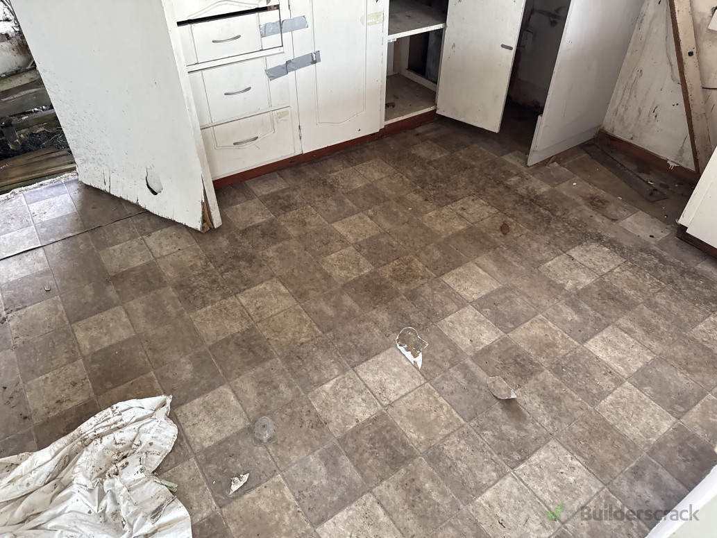 Paper Backed Vinyl Sheeting on Kitchen Floor