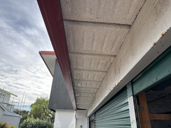 Textured Coating to garage soffit