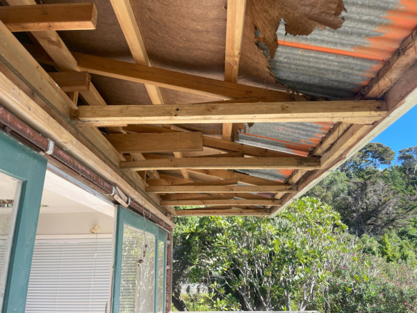 Removed fibre cement soffit linings