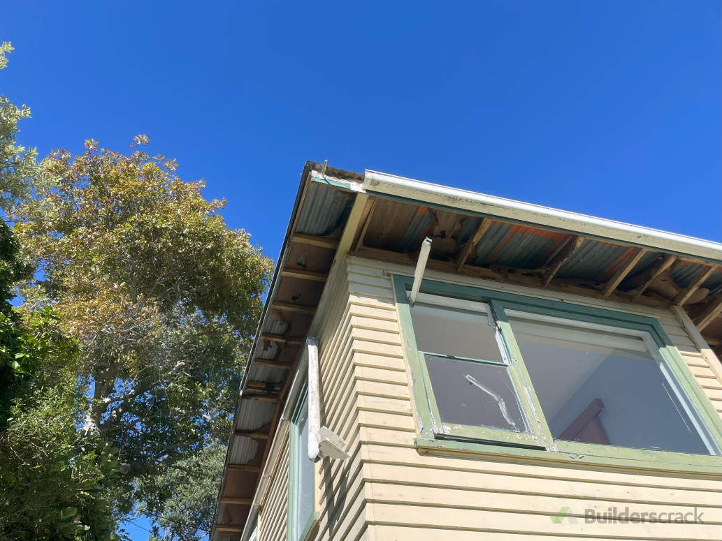 High level removed fibre cement soffit linings