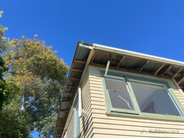 High level removed fibre cement soffit linings