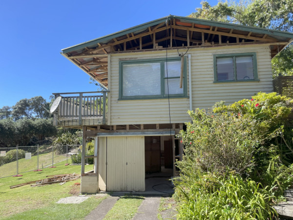Overview of removed fibre cement gable ends and soffits