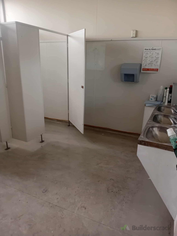 Factory bathroom deep clean before