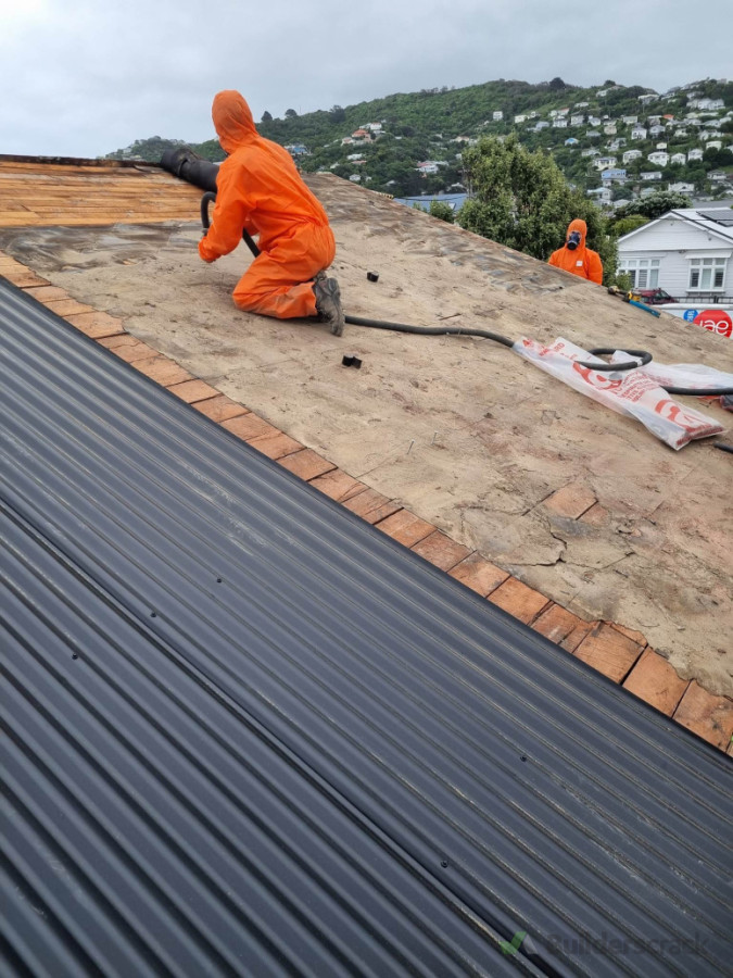 Section of tiles removed in lyall bay