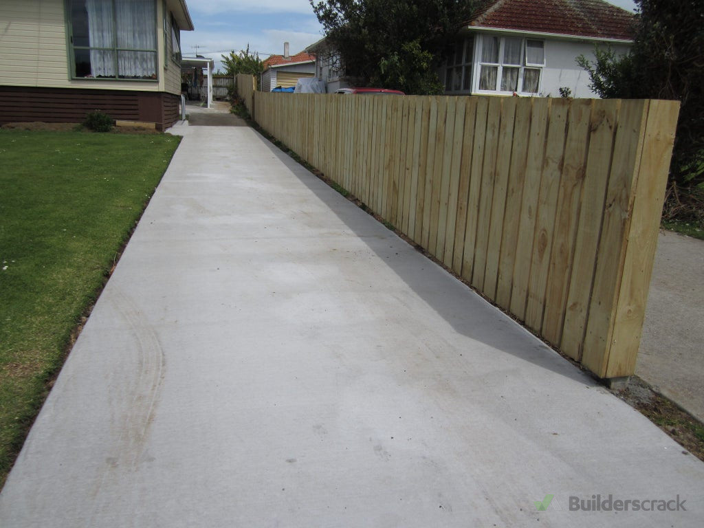 1.2m high timber fence installed after laying no driveway