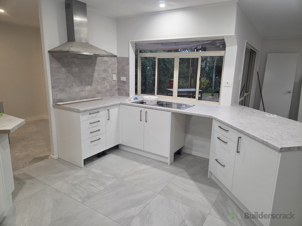 Stone Benchtops/Cabinetry/Splashback/SInk/Rangehood Installed