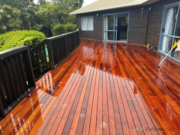 New deck make of hardwood timber
